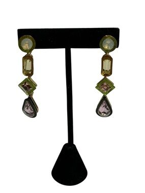 BAUBLEBAR Gold-Tone & Colored Crystal Drop Earrings